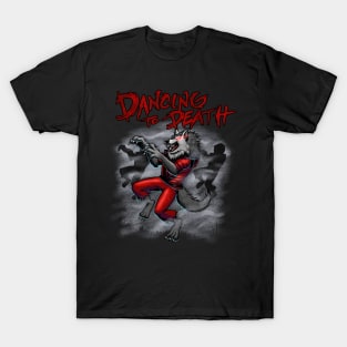 Dancing wolf and zombies scary design T-Shirt